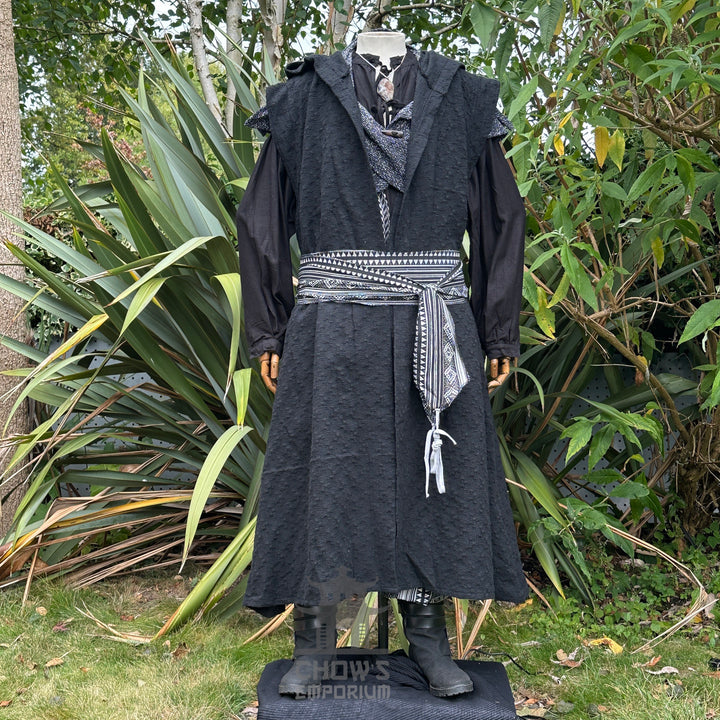 The Spellcaster Set - 5 pieces (Hooded Sleeveless Robe, Hood, Shirt, Trousers, Sash)