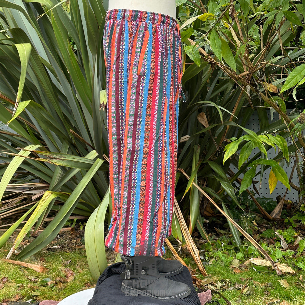straight-leg medieval pants in multicolor cotton