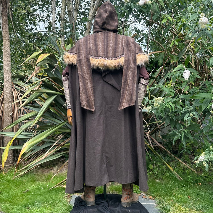 Forest Alchemist LARP Outfit - 5 Pieces; Brown & Green, Cloak, Hood, Arm Wraps, Belt, Sash - Chows Emporium Ltd