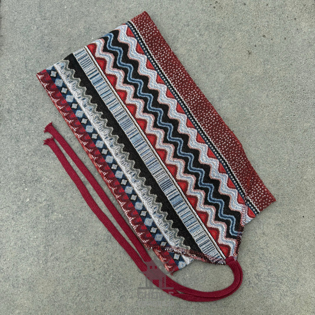 LARP Belt and Sash Set - Red, White & Blue Multi Pattern - Buffalo Leather