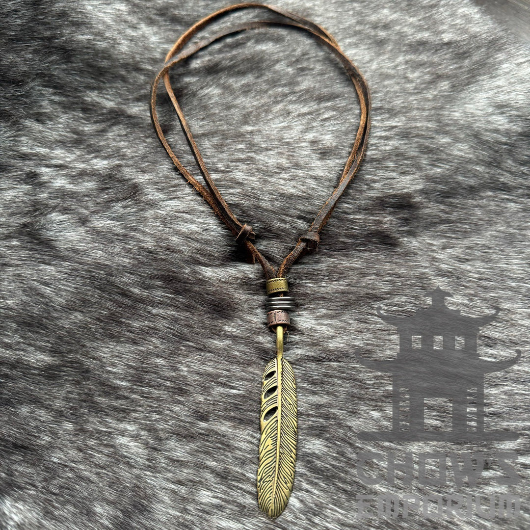 Brown Feather Necklace