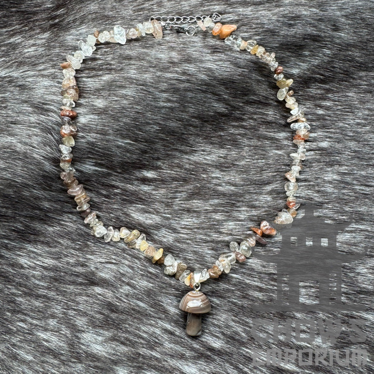 Brown Polished Quartz Stone Necklace | Fantasy Accessory | From £10.00