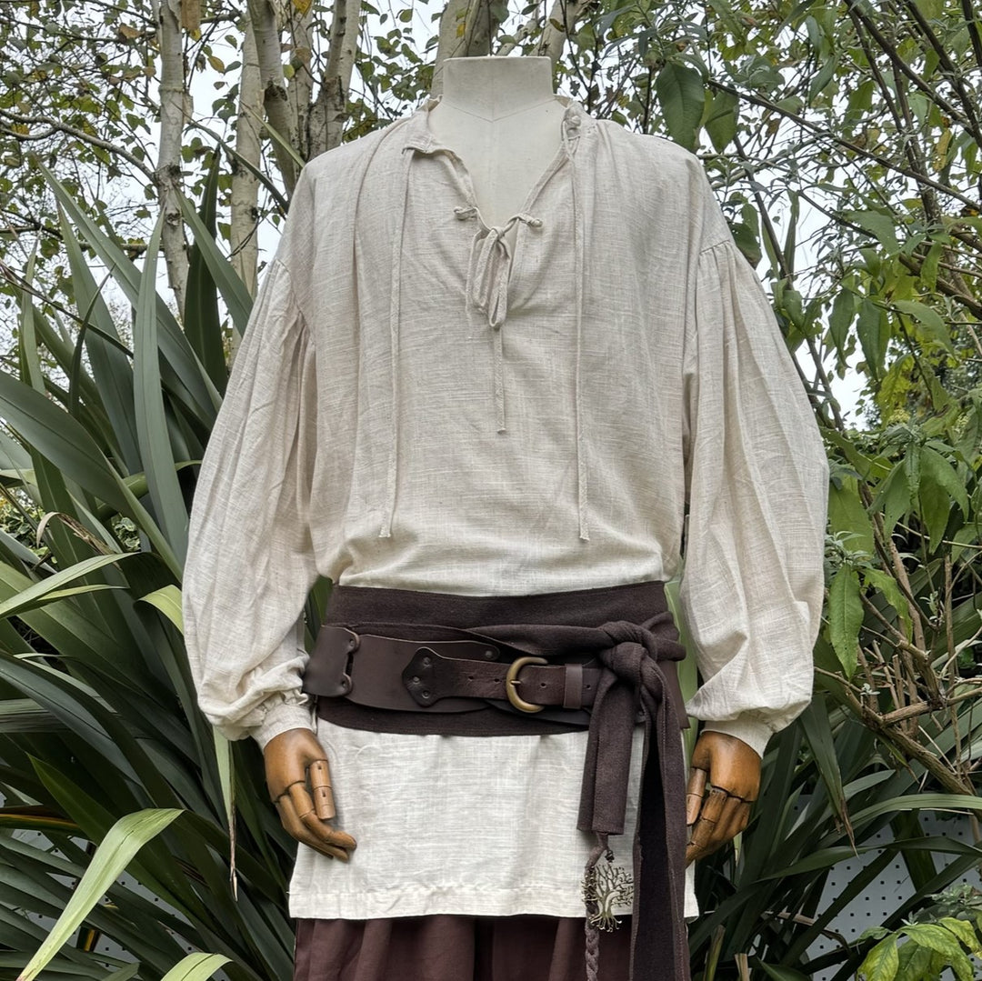 natural cotton linen medieval shirt for LARP and Renaissance faire