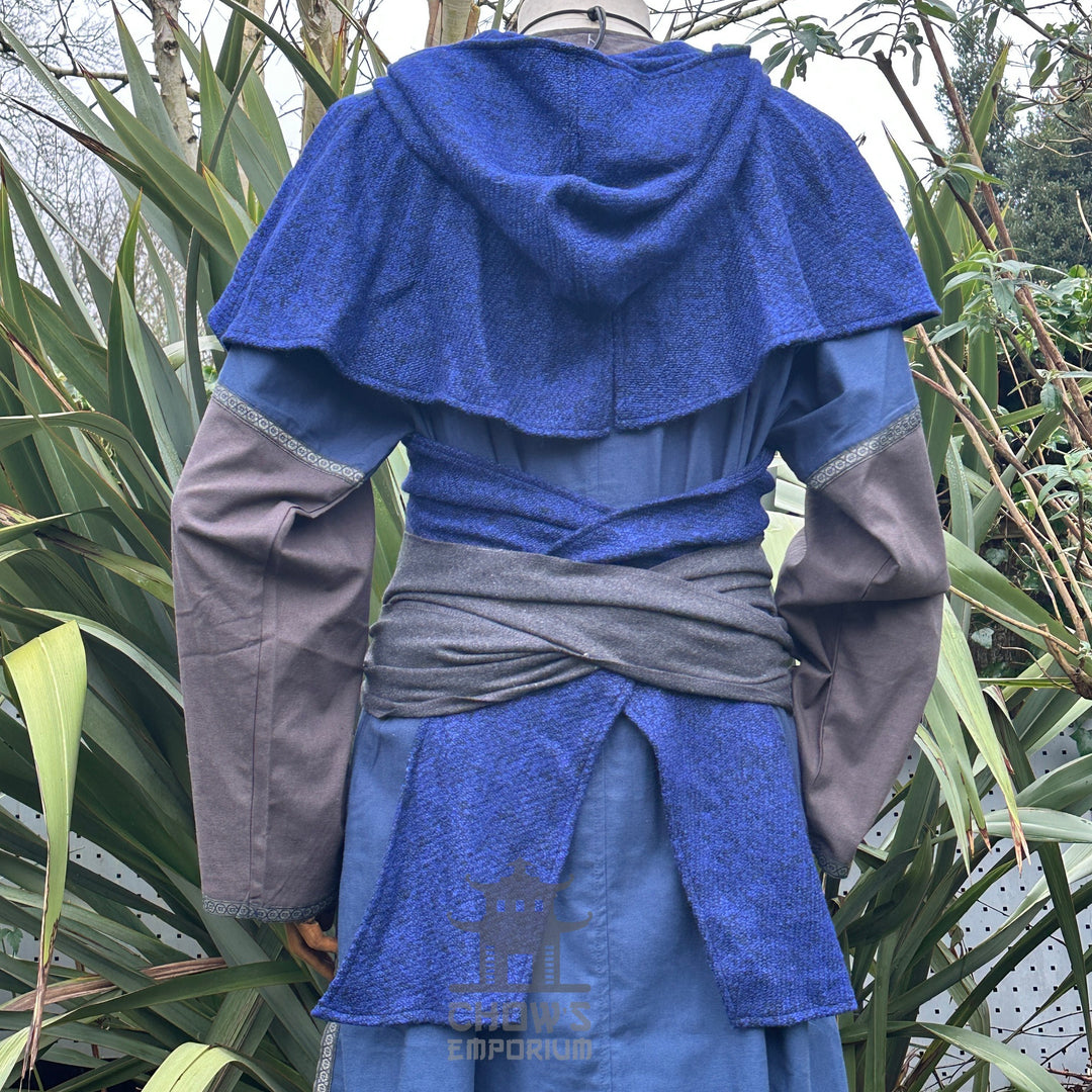 Blue Wool Scarf Hood