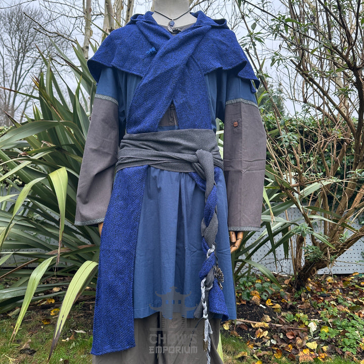 Blue Wool Scarf Hood