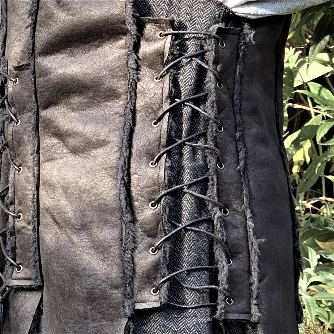 Tenue de GN Battle Mage Dark - 4 pièces ; Capuche superposée, robe, gilet, ceinture