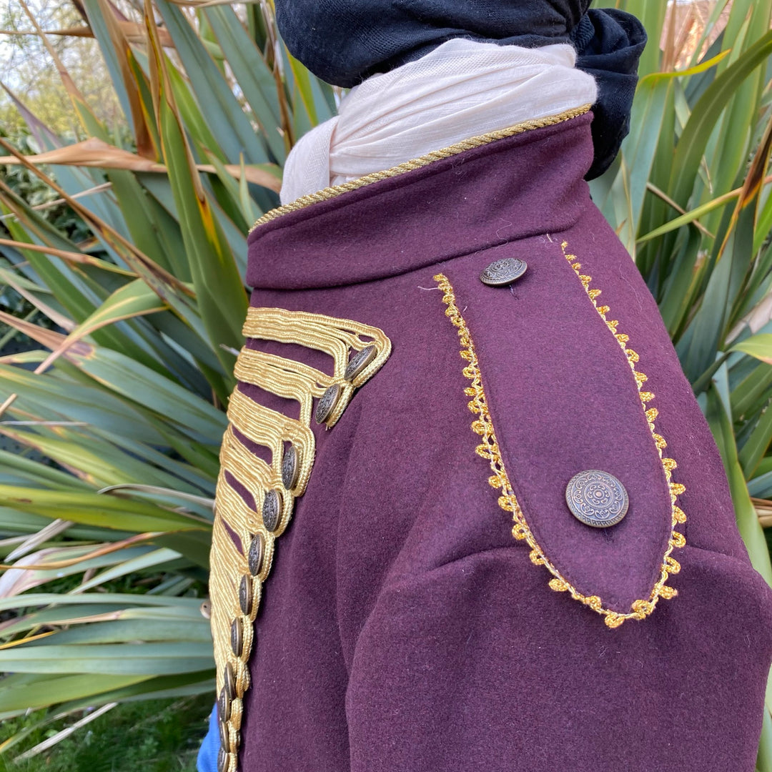 Pirate King LARP Outfit - 2 Piece Set; Maroon Coat, Thin Gambeson - Chows Emporium Ltd