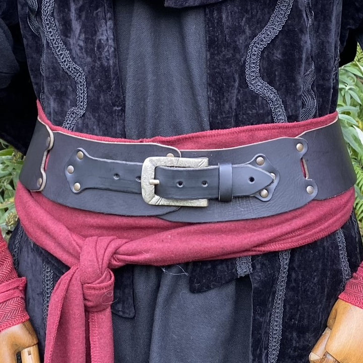Tenue LARP Blood Mage - Ensemble de 4 pièces ; Cape à trois épaisseurs, chemise, pantalon, ceinture
