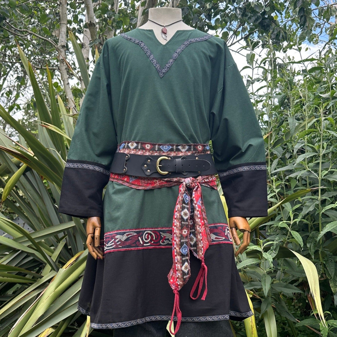 green black viking tunic for LARP and Renaissance faire