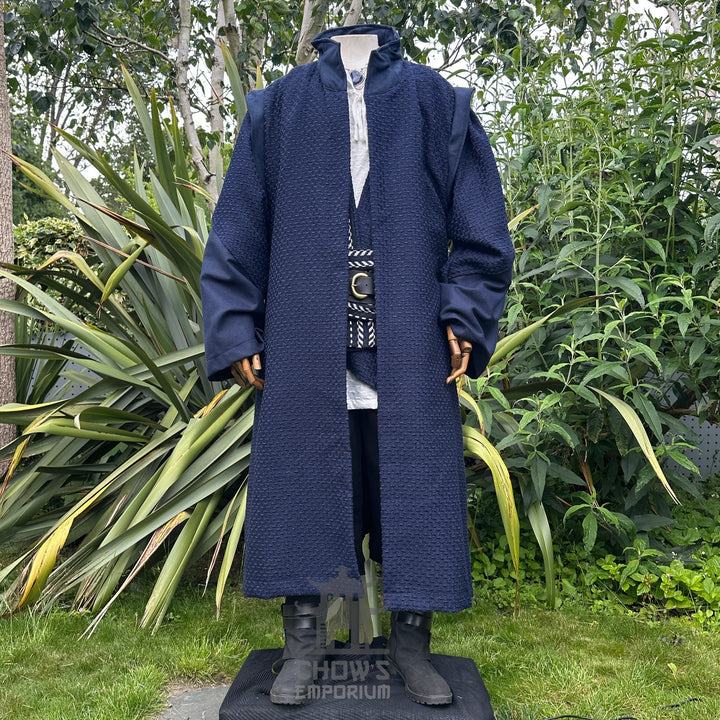 Azure Sea Admiral Set - 6 Pieces: Robe, Waistcoat, Sash, Shirt, Trousers & Necklace