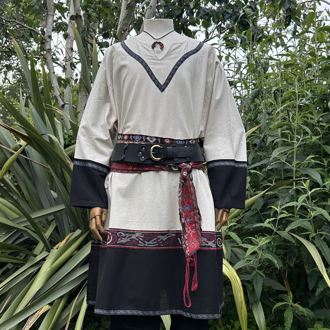 white black Viking tunic for LARP and Renaissance faire