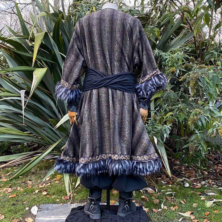 Arcane Warrior LARP Outfit - 4 pieces; Cloak, Brown & Black Tunic, Hood and Sash - Chows Emporium Ltd