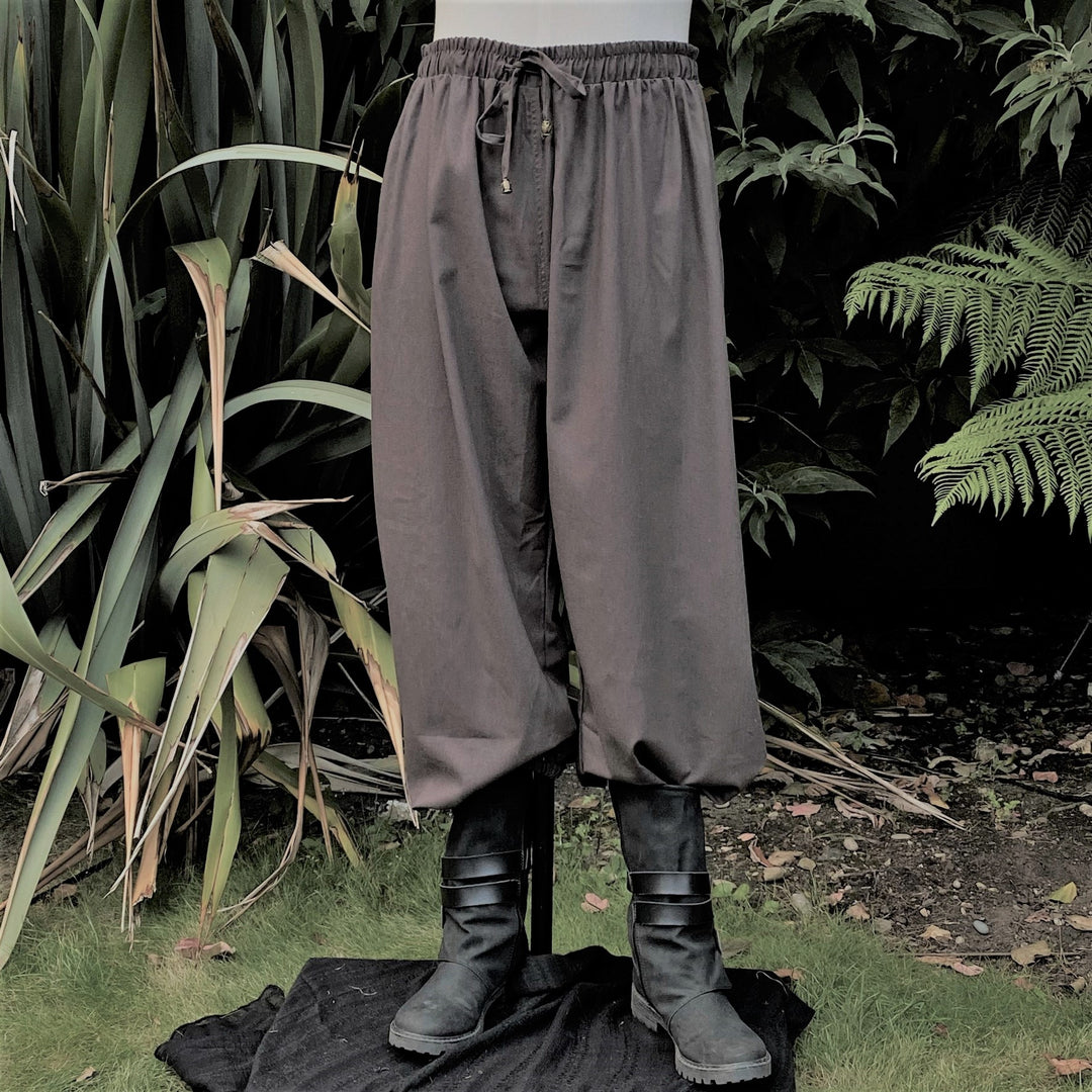 grey cotton medieval hero trousers for LARP