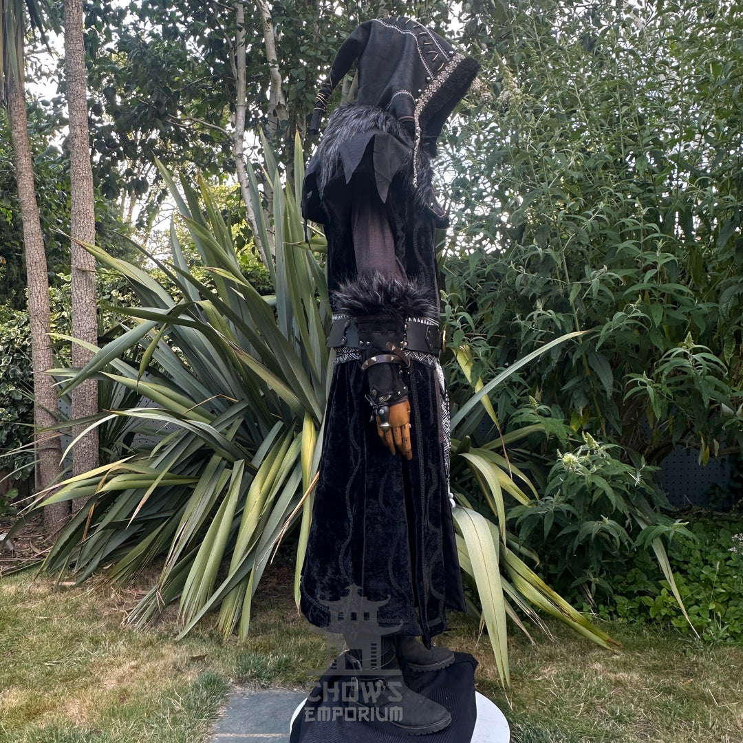 Master Necromancer Outfit -7 Pieces  (Waistcoat, Hood, Vambraces, Shirt, Trousers, Belt, Sash)