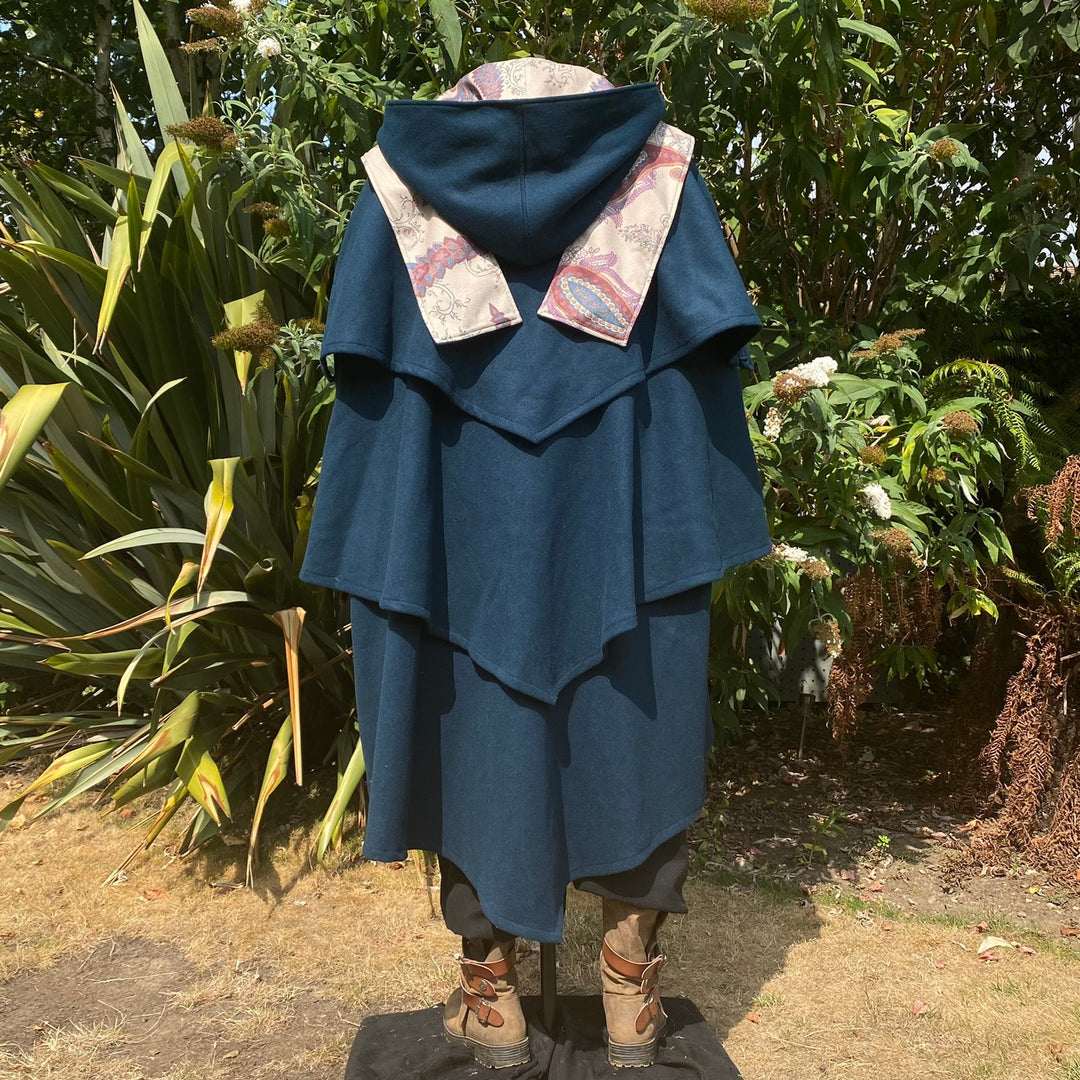 Arcane Spellcaster LARP Outfit - 4 pieces; Three Layer Cloak, Shirt, Pants, Belt - Chows Emporium Ltd