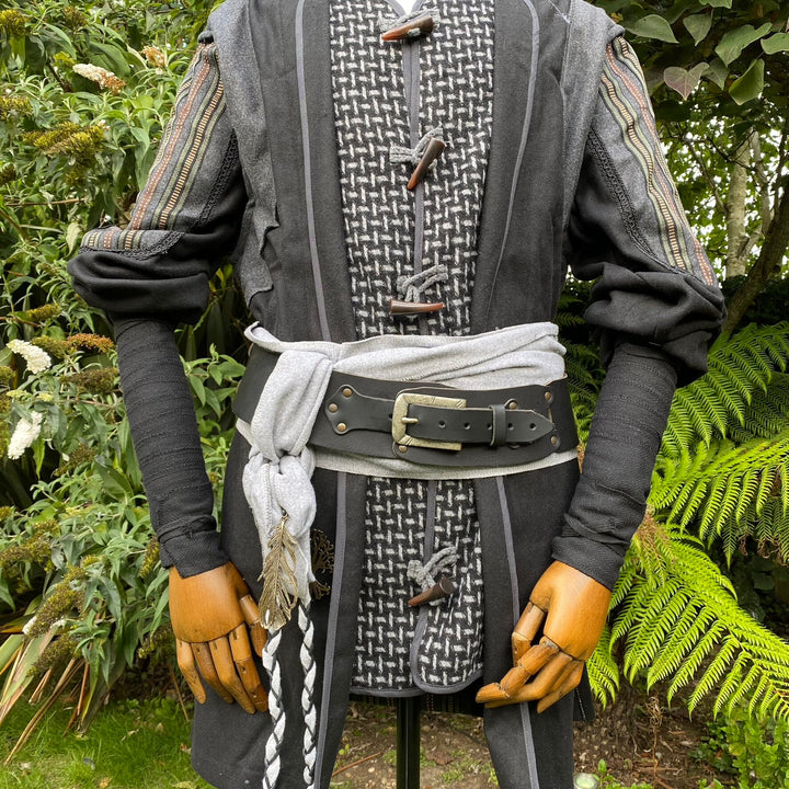 Medieval Arm Wraps - Black Herringbone Wool Mixture - Gift Ideas - Chows Emporium Ltd