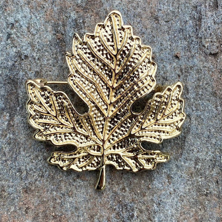 Brooch, Elven Leaf, Pin, House Sigil, Gold LARP Accessory, for Cosplay, Renaissance Faire, Vikings, Medieval History Costumes - Chows Emporium Ltd