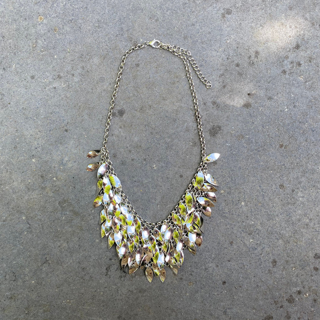 LARP Chainmail Necklace - Silver - 6 Layered Leaf Necklace - Chows Emporium Ltd
