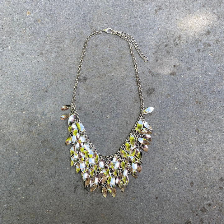 LARP Chainmail Necklace - Silver - 6 Layered Leaf Necklace - Chows Emporium Ltd