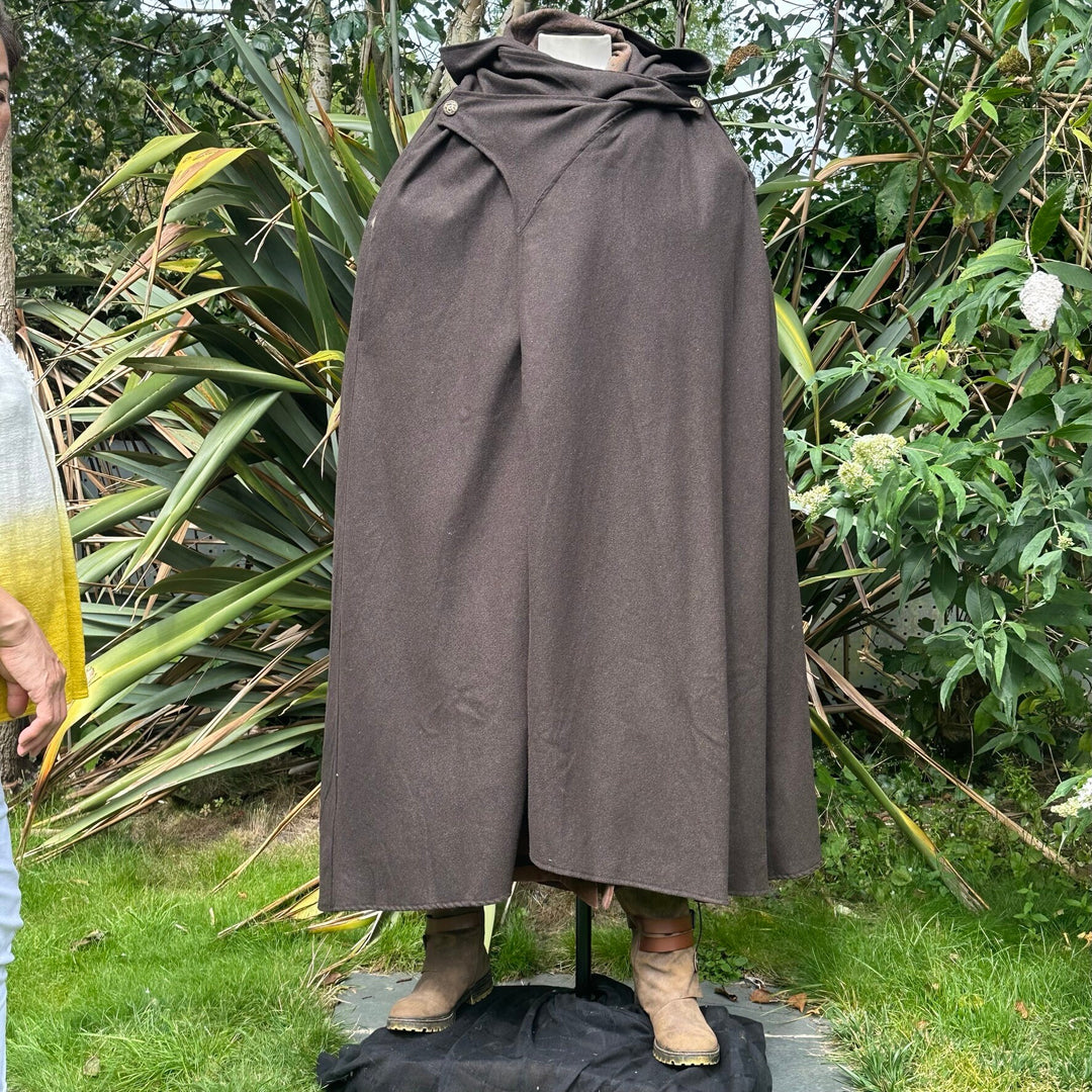 Forest Alchemist LARP Outfit - 5 Pieces; Brown & Green, Cloak, Hood, Arm Wraps, Belt, Sash - Chows Emporium Ltd