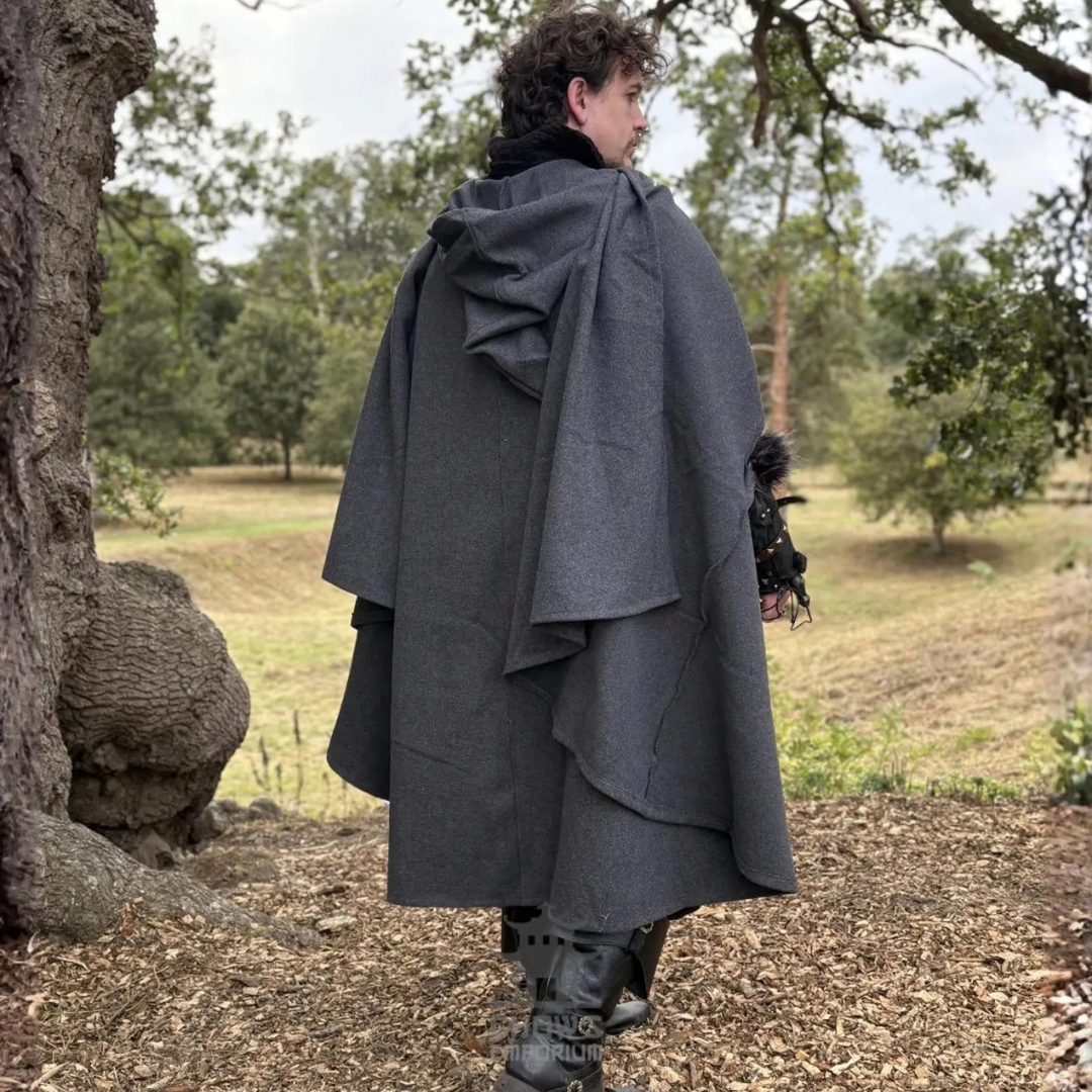 Grey Wool Hooded Cloak and Robe