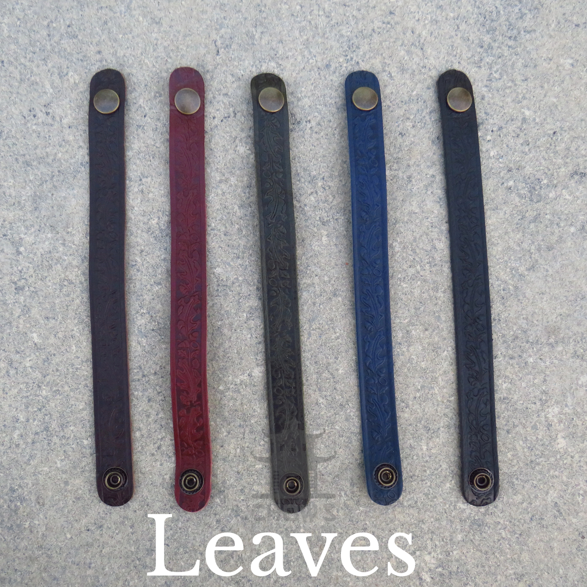 Leather Tankard Loop in 5 colours- Leaf Pattern