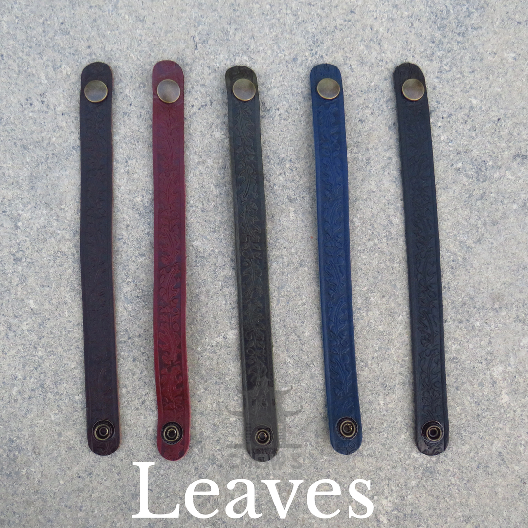 Leather Tankard Loop in 5 colours- Leaf Pattern