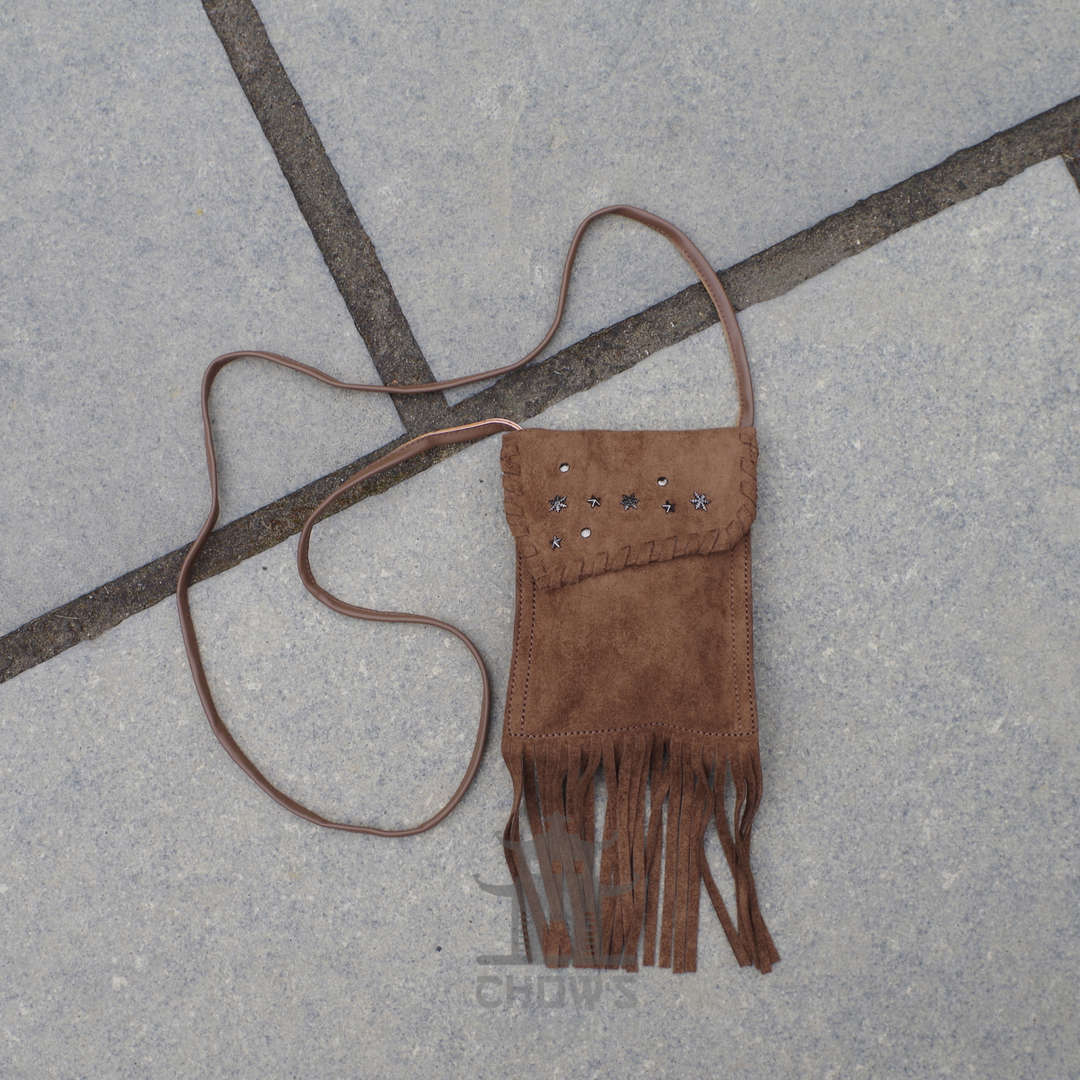 Brown Suede Fringe Shoulder Bag - Small