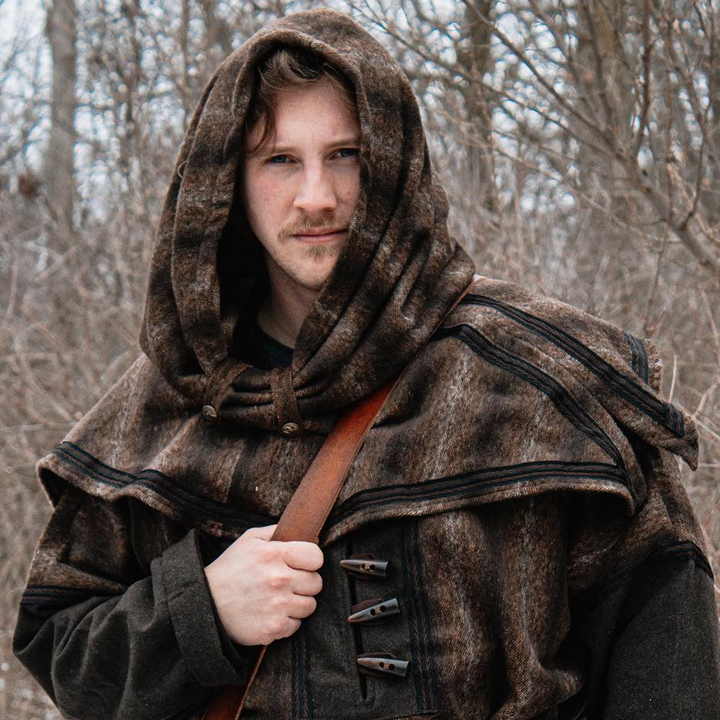 Brown Mohair Snood Hood