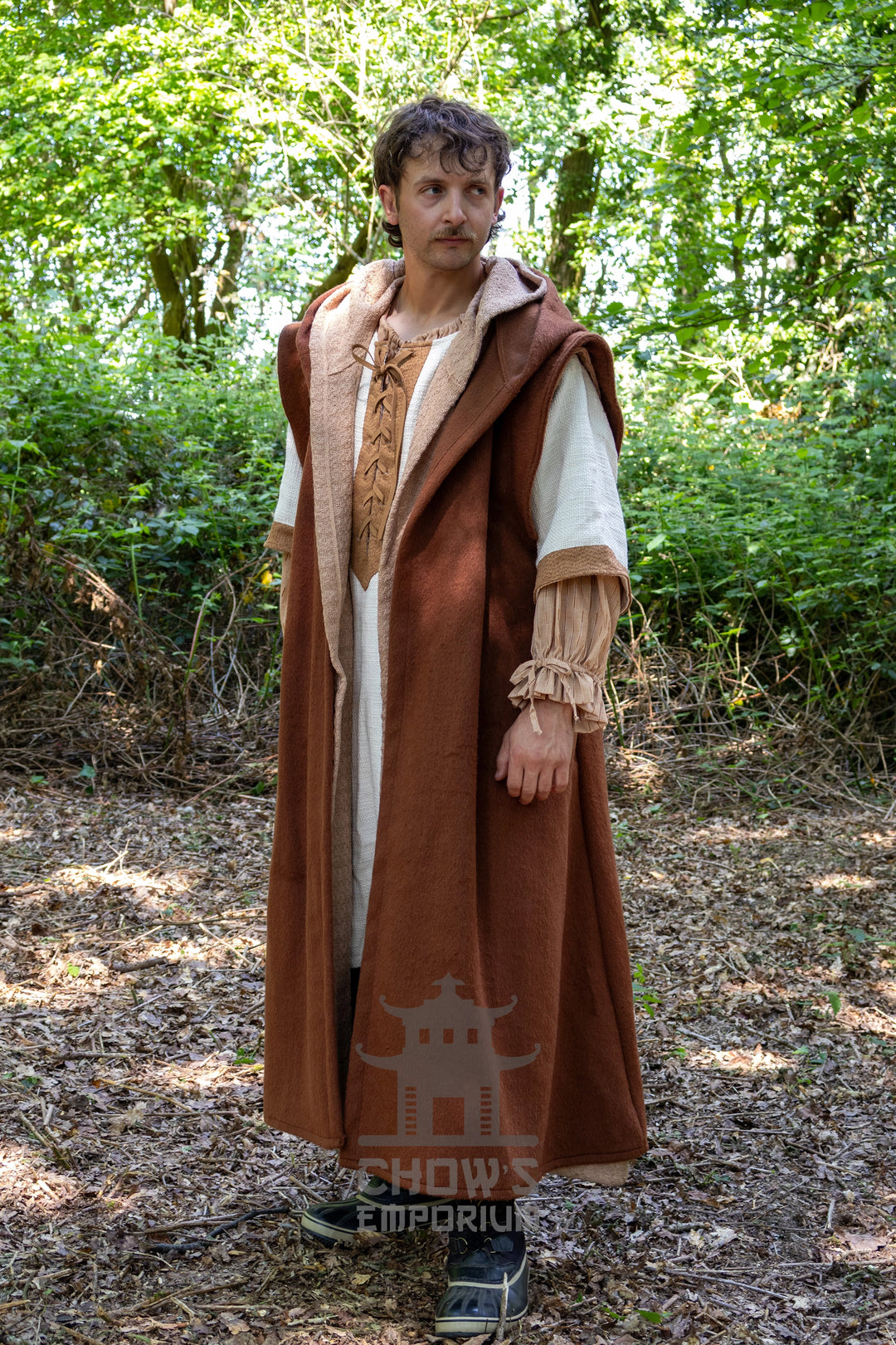 Rust Hooded Sleeveless Robe