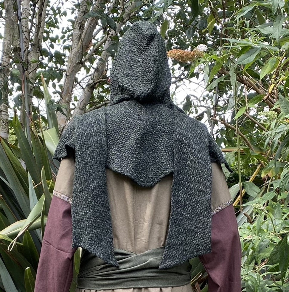 Green Wool Scarf Hood
