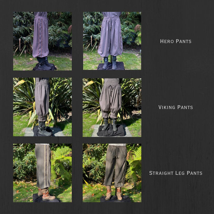 LARP Basic Outfit - 3 Pieces: Green & Black Shirt, Pants and Sash - Chows Emporium Ltd