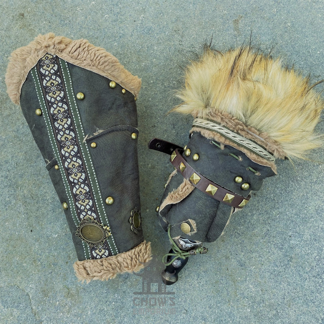 Forest Guardian LARP Outfit - 4+ pieces (Robe, Hood, Vambraces & Sash)