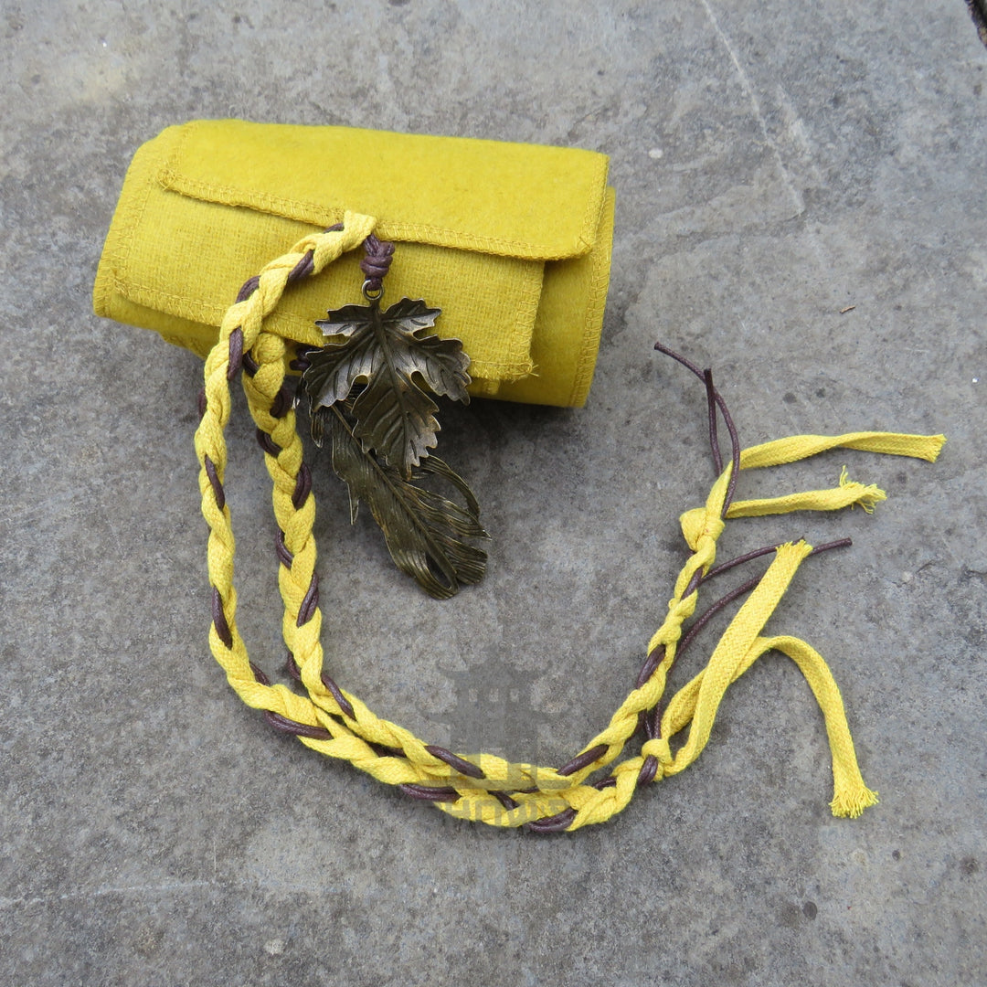 Ochre Wool Decorated Sash