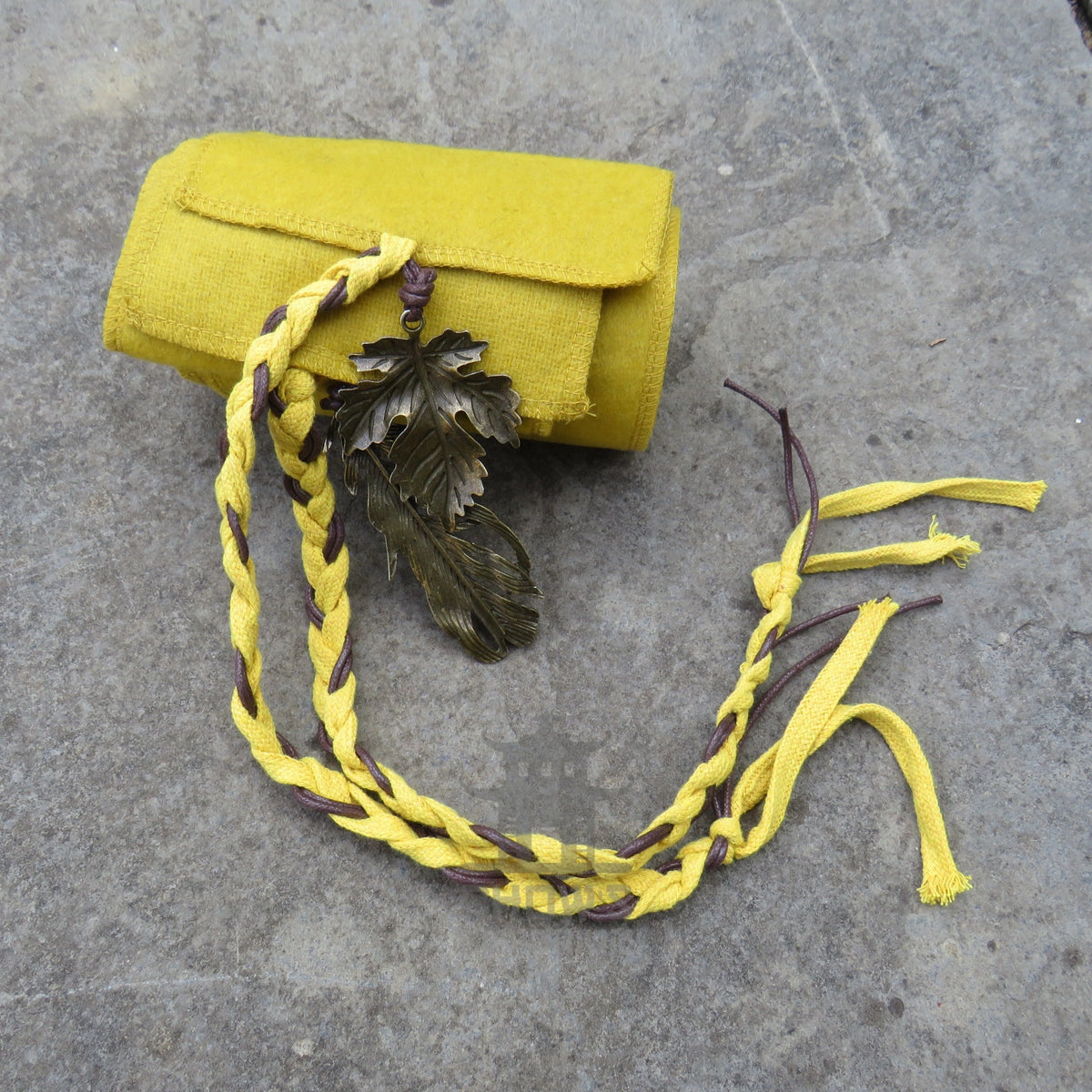 Ochre Wool Decorated Sash