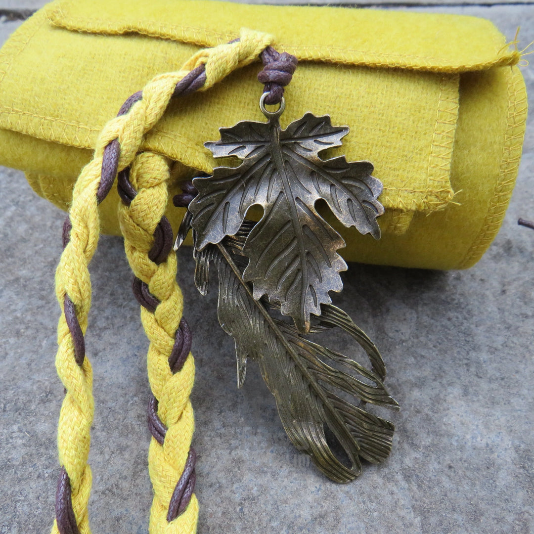 Ochre Wool Decorated Sash