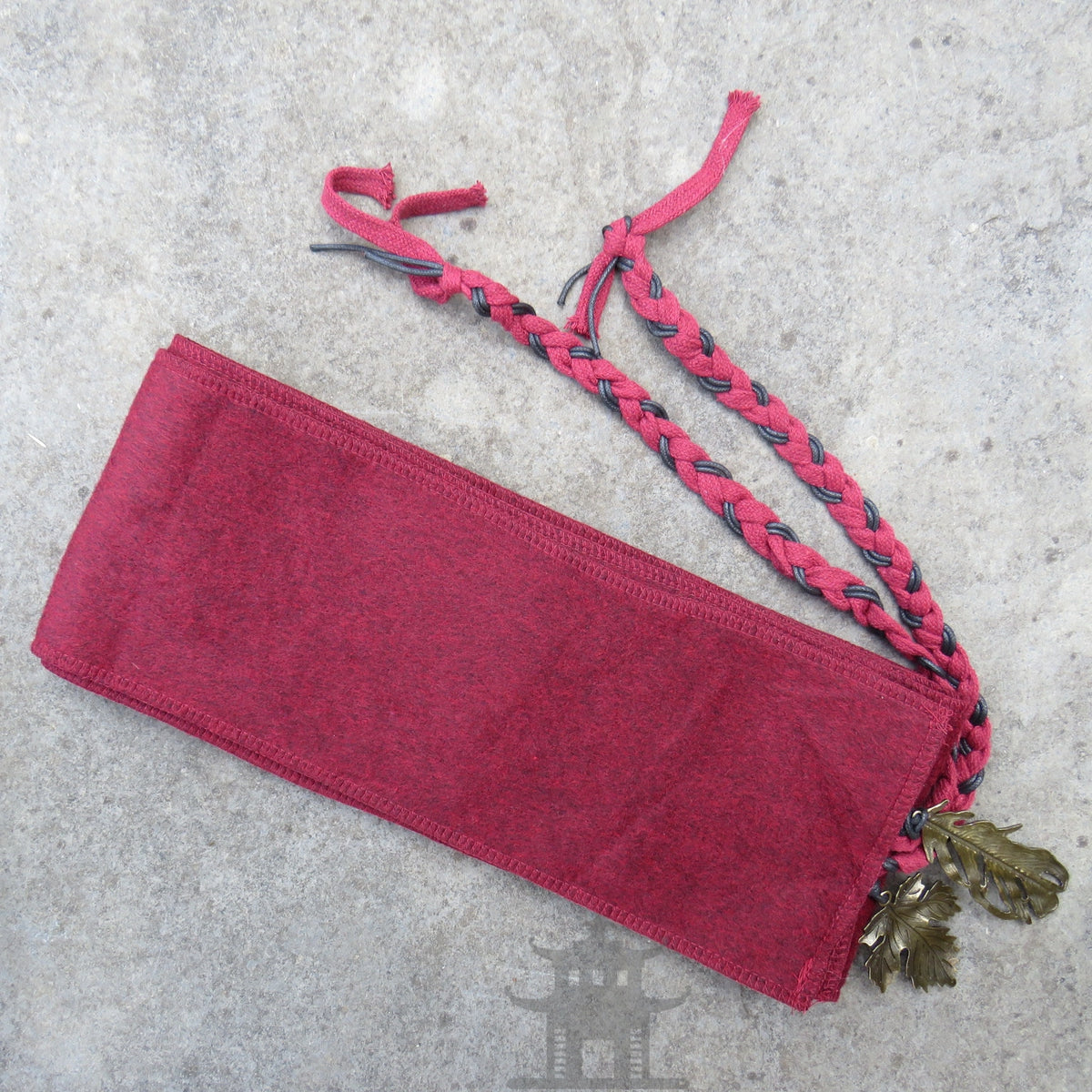 Red Wool Decorated Sash