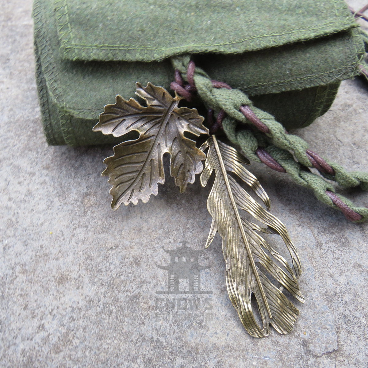 Green Wool Decorated Sash