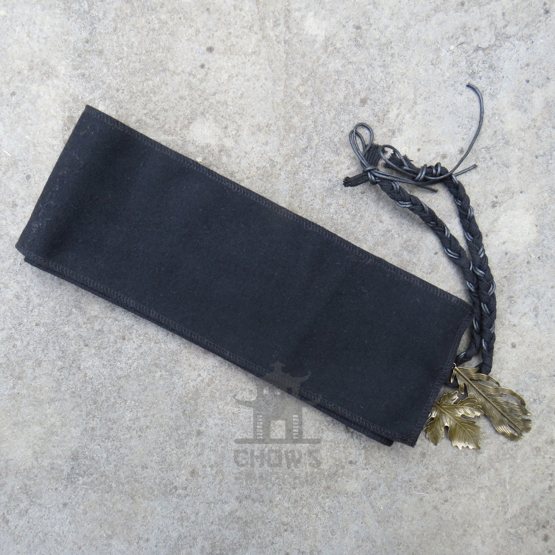 Black Wool Decorated Sash