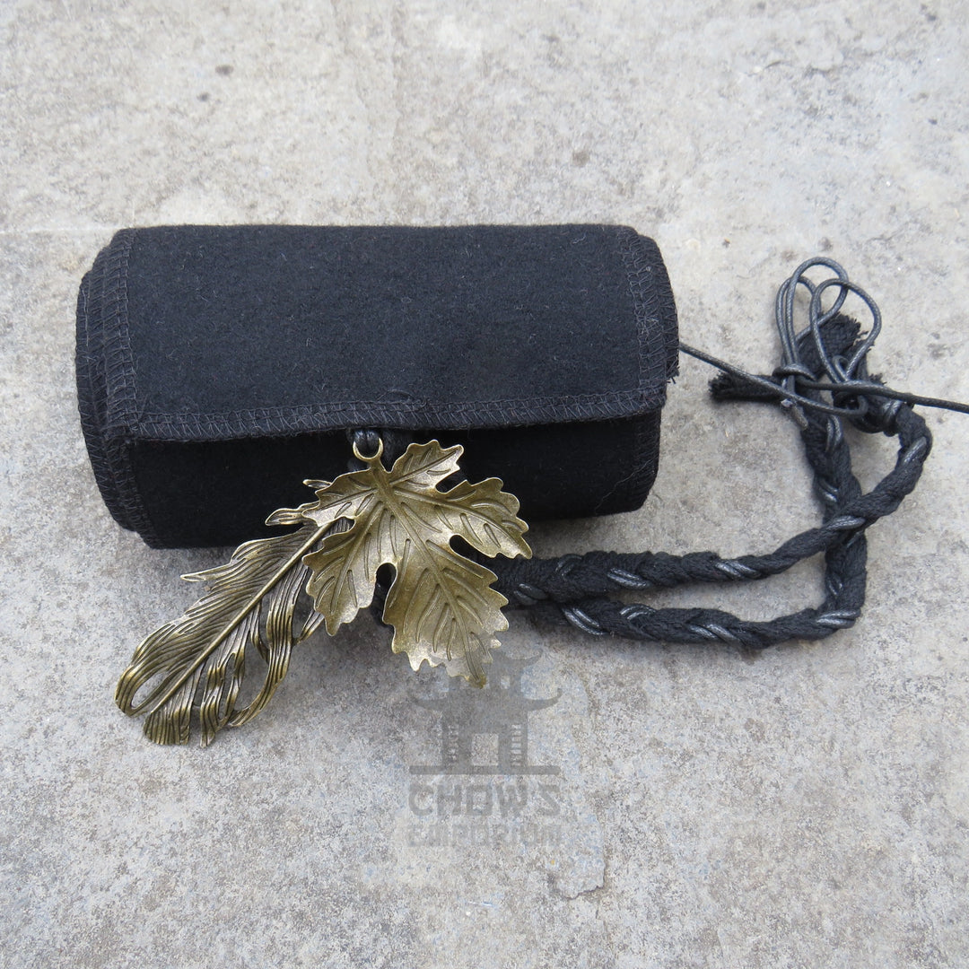 Black Wool Decorated Sash