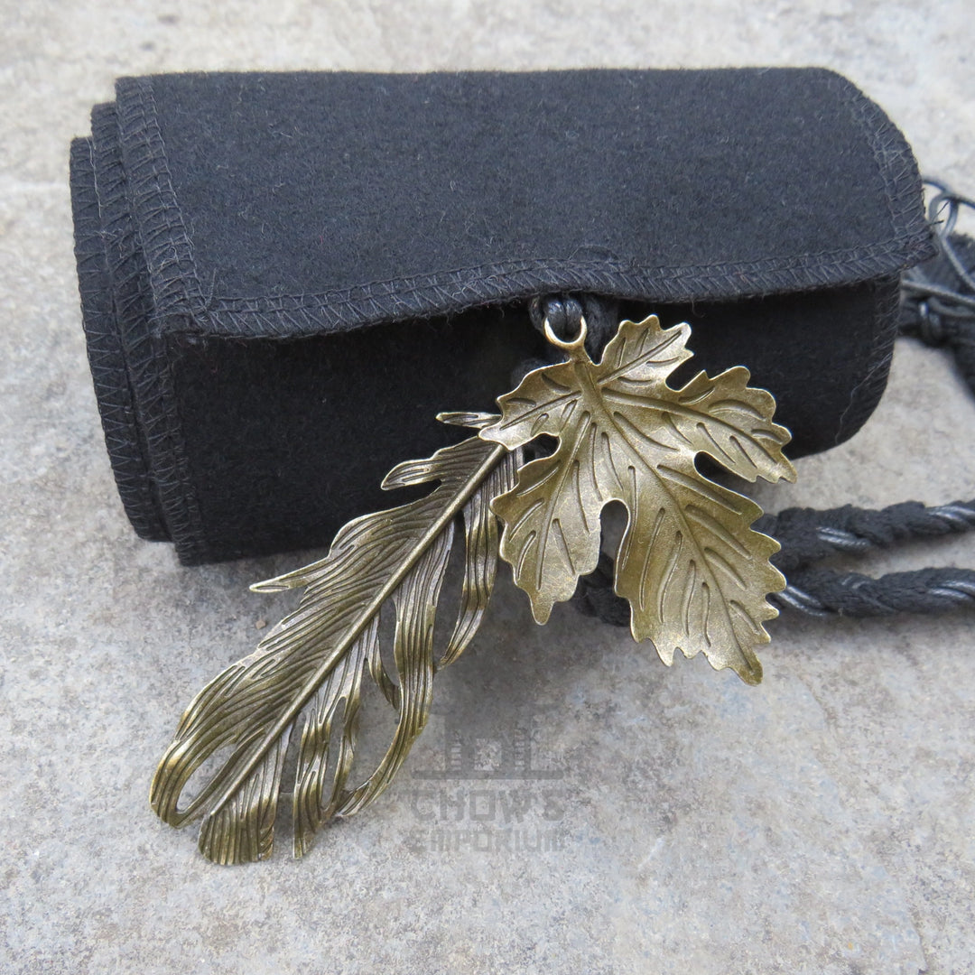 Black Wool Decorated Sash