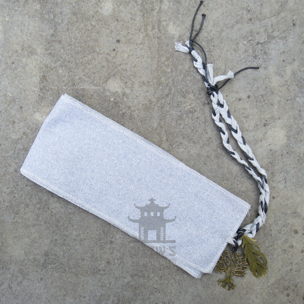 Light Grey Wool Decorated Sash