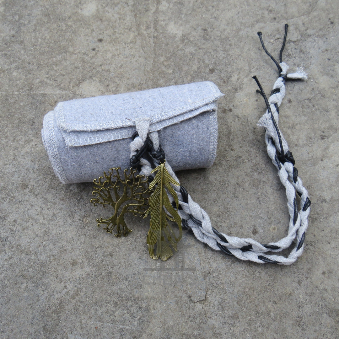 Light Grey Wool Decorated Sash