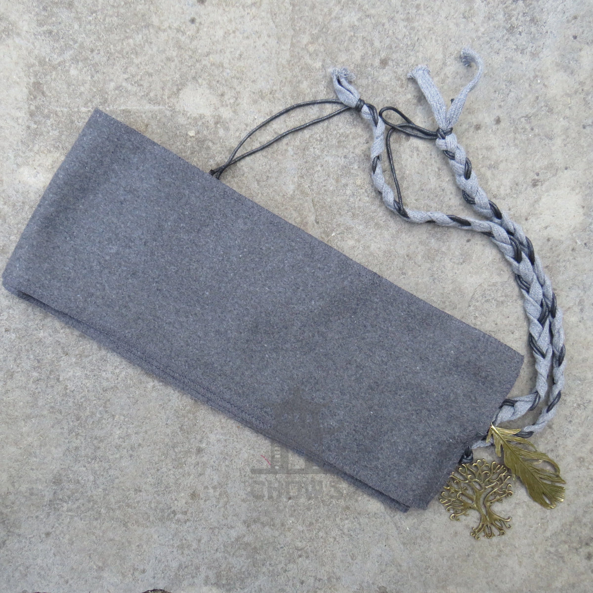Dark Grey Wool Decorated Sash