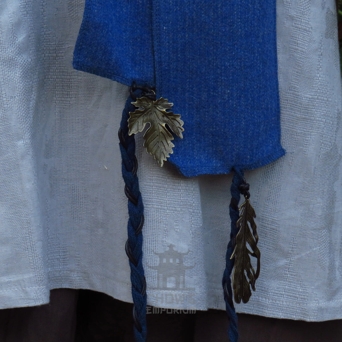 Blue Wool Decorated Sash