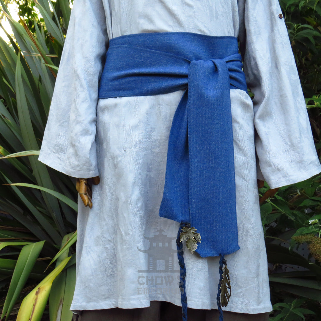 Blue Wool Decorated Sash