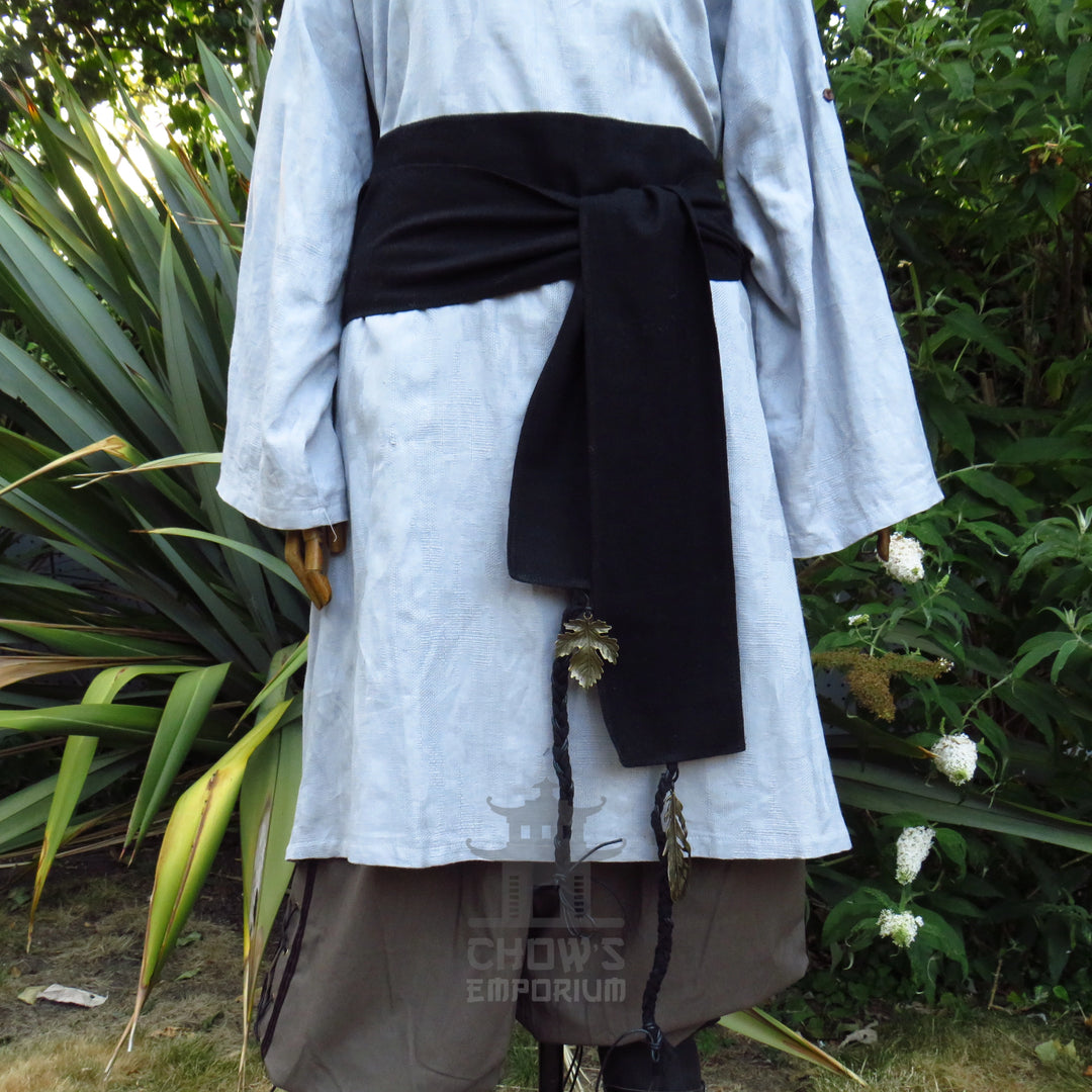 Black Wool Decorated Sash