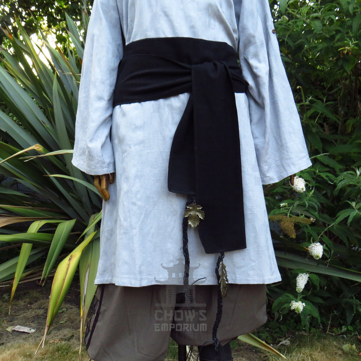 Black Wool Decorated Sash