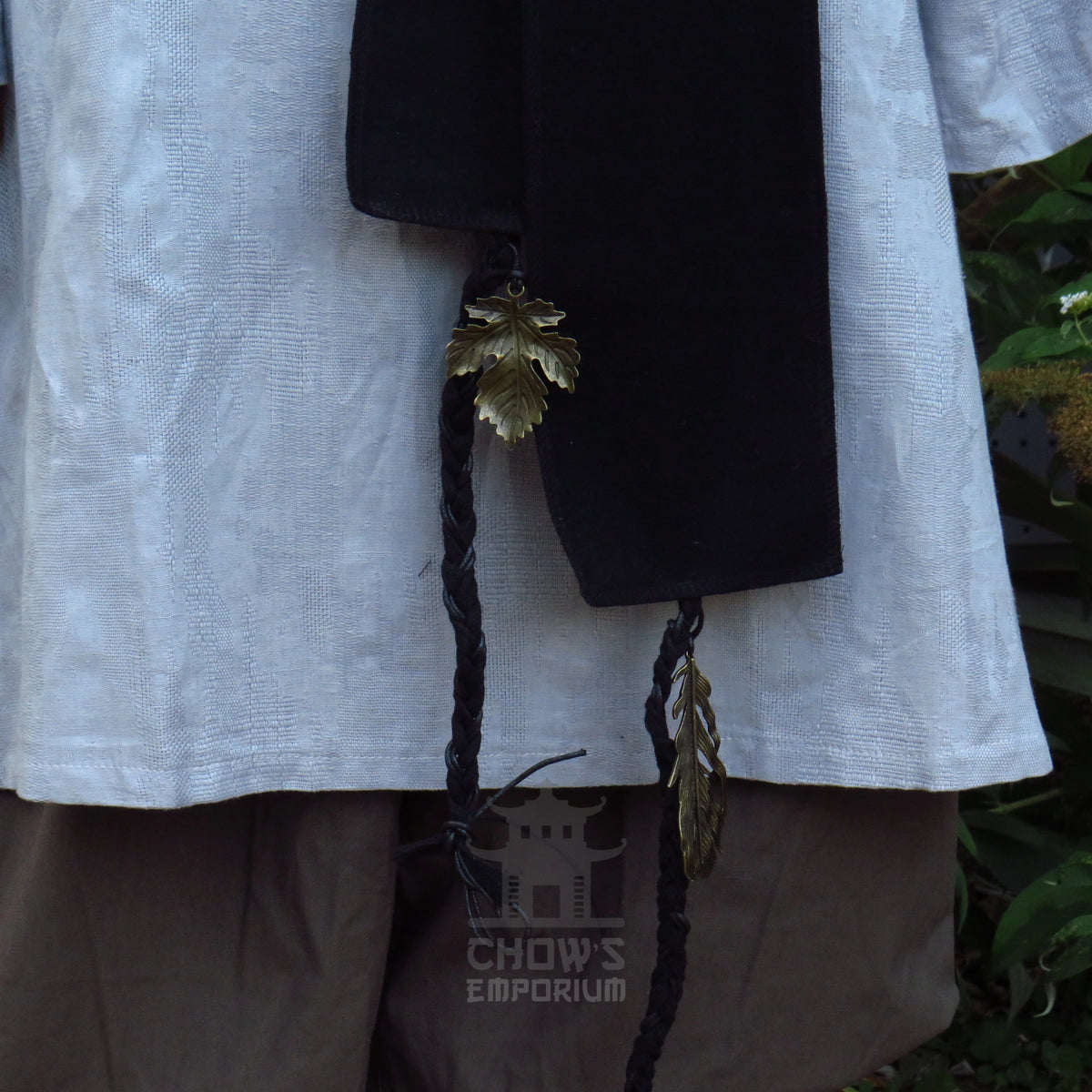 Black Wool Decorated Sash