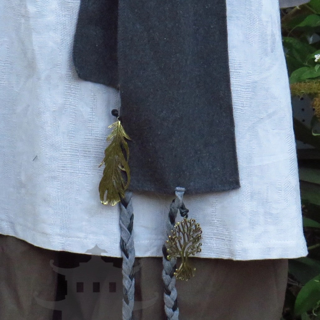 Dark Grey Wool Decorated Sash